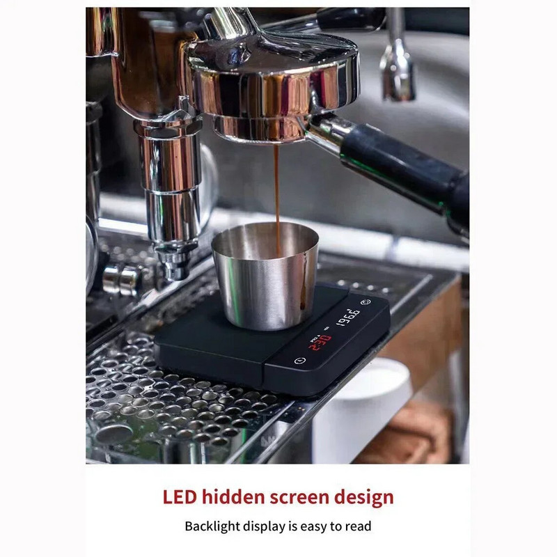 Mažos espreso kavos virtuvės svarstyklės SearchPean Mini Smart Timer USB 2kg/0.1g Siųsti Pad Vyras Moteris Dovanų Laikmatis Skaitmeninės Svarstyklės
