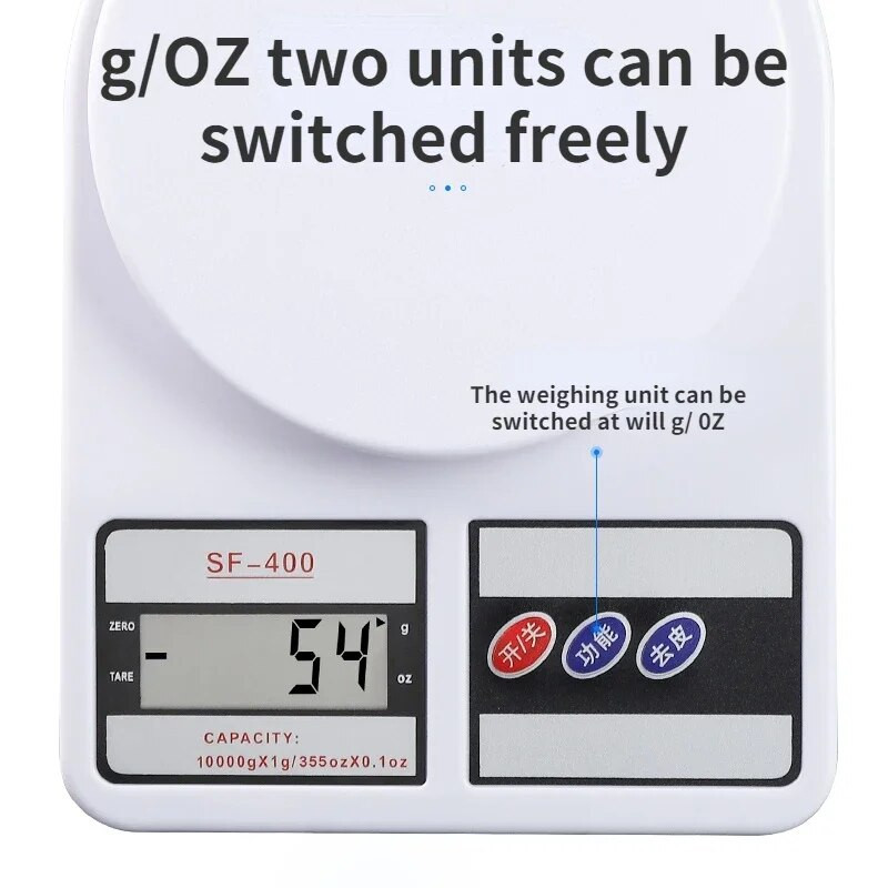 SF400 Virtuvės svarstyklės Skaitmeninės Balanca Food High Precision Electronic 10kg kepimo