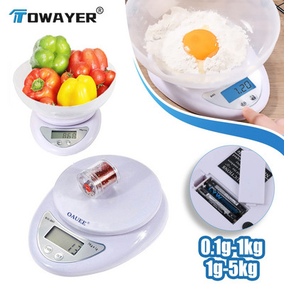 Преносима дигитална везна Towayer LED електронни везни Пощенски измерване на тегло на храна LED електронни везни Кухненски аксесоари