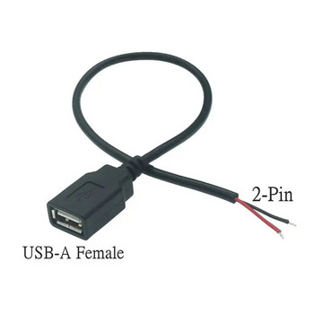 0,3 m/1 m/2 m Захранващ кабел 2-пинов USB 2.0 A женски мъжки 4-пинов жичен жак Зарядно устройство Удължителен кабел за зареждане Конектор Направи си сам 5V линия