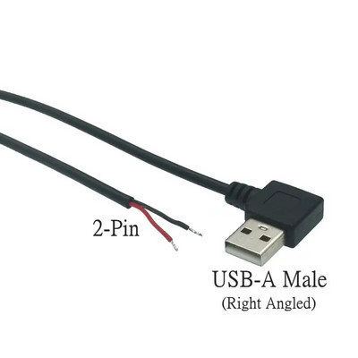 0,3 m/1 m/2 m barošanas avota kabelis 2 kontaktu USB 2.0 A sieviešu vīrišķā 4 kontaktu vadu ligzdas lādētāja uzlādes vada pagarinātāja savienotājs, DIY 5 V līnija