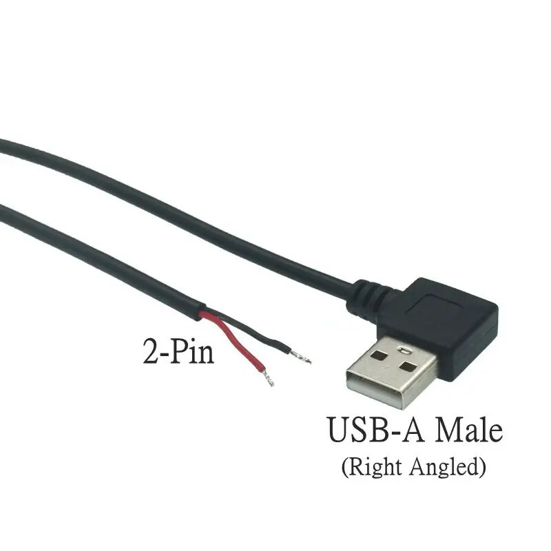0,3 m/1 m/2 m barošanas avota kabelis 2 kontaktu USB 2.0 A sieviešu vīrišķā 4 kontaktu vadu ligzdas lādētāja uzlādes vada pagarinātāja savienotājs, DIY 5 V līnija