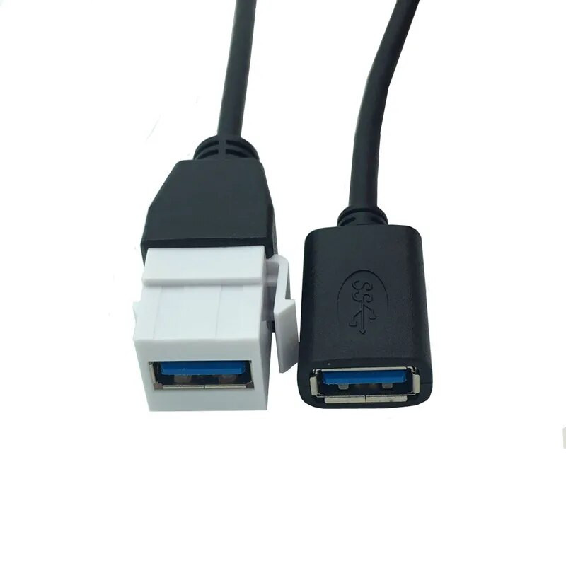 Keystone lizdo movos jungties kabelio adapteris USB 3.0 A vyriškas (moteris) į moterį prailginimo keitiklis 0,2 m