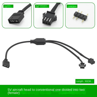 5V 3PIN 1 iki 1/2/3/4/5/6/8 Kompiuterio pagrindinės plokštės skirstytuvas Konvertavimo kabelis SM3P RGB ventiliatoriaus adapterio kištukinė/moteriška jungtis