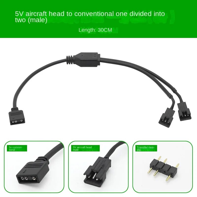 5V 3PIN 1 iki 1/2/3/4/5/6/8 Kompiuterio pagrindinės plokštės skirstytuvas Konvertavimo kabelis SM3P RGB ventiliatoriaus adapterio kištukinė/moteriška jungtis