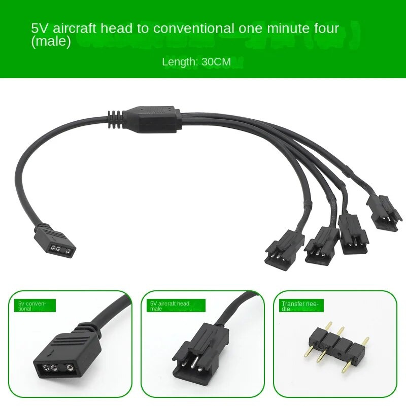 5V 3PIN 1 iki 1/2/3/4/5/6/8 Kompiuterio pagrindinės plokštės skirstytuvas Konvertavimo kabelis SM3P RGB ventiliatoriaus adapterio kištukinė/moteriška jungtis