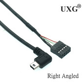 Placă de bază computer 9pin la mini USB cablu de date de încărcare DuPont 2,54 mm DuPont USB la MINI USB cablu ecranat dreapta la 90 de grade