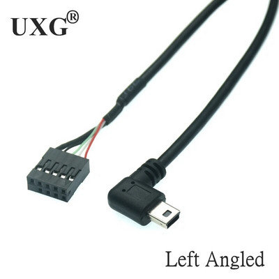 Placă de bază computer 9pin la mini USB cablu de date de încărcare DuPont 2,54 mm DuPont USB la MINI USB cablu ecranat dreapta la 90 de grade