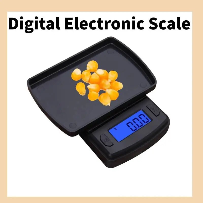 Nešiojami 100 g ~ 500 g / 0,01 g skaitmeninės elektroninės svarstyklės juvelyrinės svarstyklės Svorio balanso svarstyklės virtuvės reikmenims didelio tikslumo karatų svarstyklės