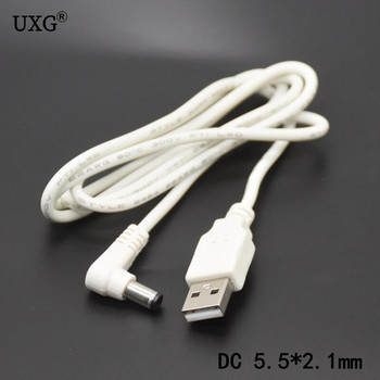 1 бр. USB мъжки към 5.5 mm x 2.1 mm 5.5*2.1 DC варел жак Захранващ кабел AC щепсел Конектор за прехвърляне Преобразувател на интерфейс на зарядно устройство 1 м 2 м