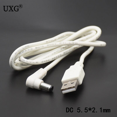 1vnt USB kištukas iki 5,5 mm x 2,1 mm 5,5*2,1 nuolatinės srovės statinės lizdas Maitinimo kabelis kintamosios srovės kištukas Perdavimo jungtis Įkroviklio sąsajos keitiklis 1m 2m