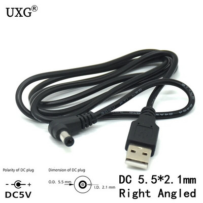 1vnt USB kištukas iki 5,5 mm x 2,1 mm 5,5*2,1 nuolatinės srovės statinės lizdas Maitinimo kabelis kintamosios srovės kištukas Perdavimo jungtis Įkroviklio sąsajos keitiklis 1m 2m