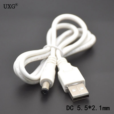 1vnt USB kištukas iki 5,5 mm x 2,1 mm 5,5*2,1 nuolatinės srovės statinės lizdas Maitinimo kabelis kintamosios srovės kištukas Perdavimo jungtis Įkroviklio sąsajos keitiklis 1m 2m