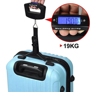 50kg/10g Ψηφιακή ζυγαριά αποσκευών Ηλεκτρονική φορητή βαλίτσα Ταξίδι με οπίσθιο φωτισμό Ηλεκτρονική ζυγαριά ταξιδιού κρεμαστή