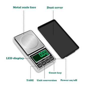 100 g x 0,01 g цифрови електронни везни за бижута, високопрецизни преносими джобни инструменти за претегляне за кухня, захранвани от USB