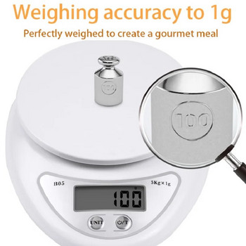 WALFOS 1 бр. 5 кг LED преносима цифрова везна Везни Хранителен баланс Измерване на тегло Кухненски електронни везни Малка везна за печене