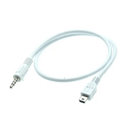 Mini USB – 3,5 mm papildomos garso laidas, 5 kontaktų mini USB B kištukas iki 3,5 mm papildomos kištuko lizdo garso laidas 50 cm laidas