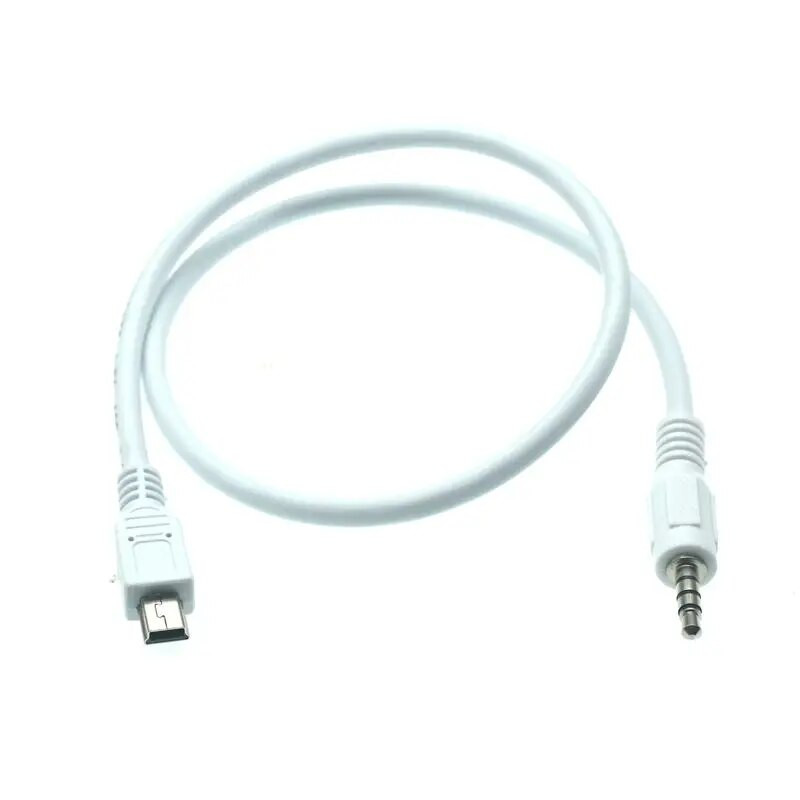 Mini USB – 3,5 mm papildomos garso laidas, 5 kontaktų mini USB B kištukas iki 3,5 mm papildomos kištuko lizdo garso laidas 50 cm laidas