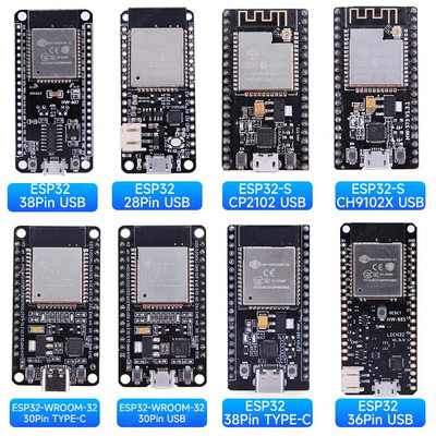 ESP32 arendusplaat CP2102 CH340C 30/38 kontaktiga WiFi+Bluetoothi madala energiatarbega juhtmevaba moodul ESP-WROOM-32 NodeMCU-32S