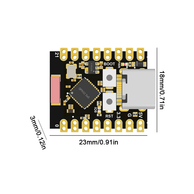 ESP32-C3 „pasidaryk pats“ elektronikos kūrimo plokštė „WiFi“ 3,3–6 V maitinimo šaltinis ESP32 „SuperMini“ belaidė kūrimo plokštė, mažos galios