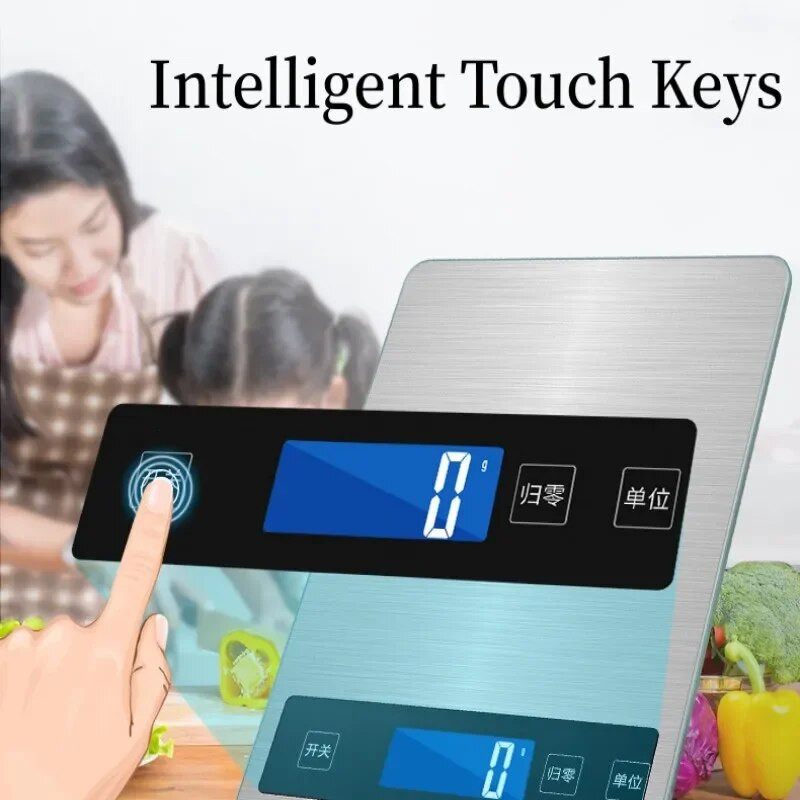 Virtuvės svarstyklės 15kg/1g įkraunamos maisto kavos balansas Išmaniosios elektroninės skaitmeninės svarstyklės nerūdijančio plieno dizainas gaminimui
