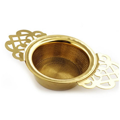 Arbatos sietelio filtras Arbatos lapų infuzinis nerūdijančio plieno pakabinamas dvigubas ausis prieskonių lašintuvo dubenėlis prieskonių sietelio difuzorius