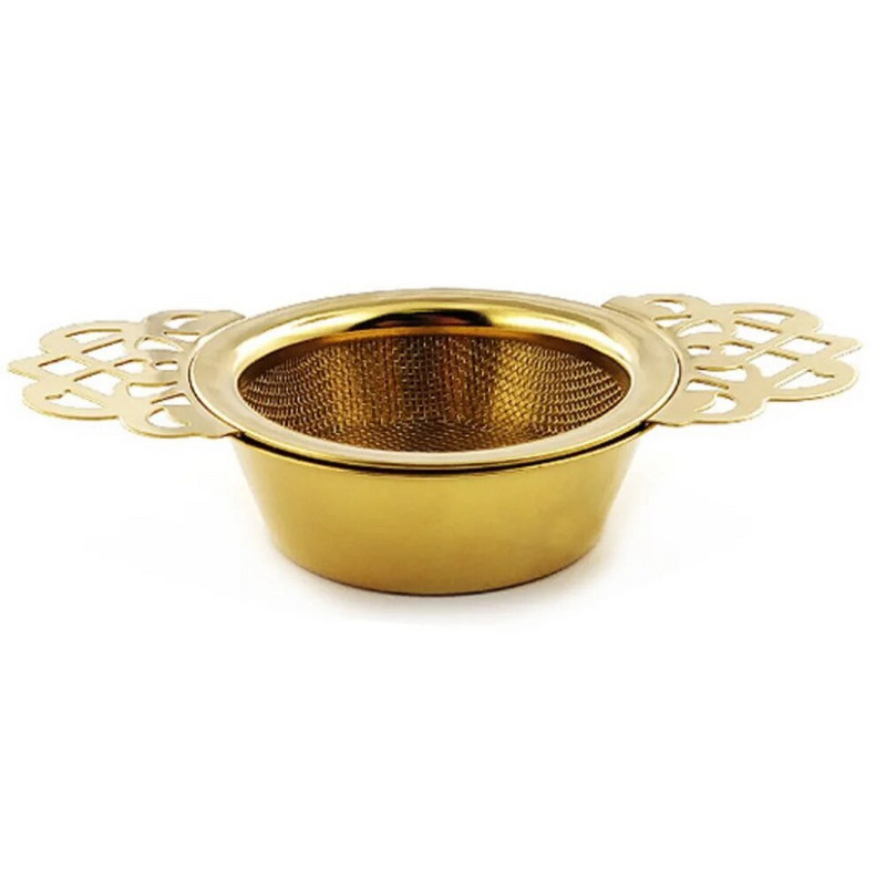 Arbatos sietelio filtras Arbatos lapų infuzinis nerūdijančio plieno pakabinamas dvigubas ausis prieskonių lašintuvo dubenėlis prieskonių sietelio difuzorius