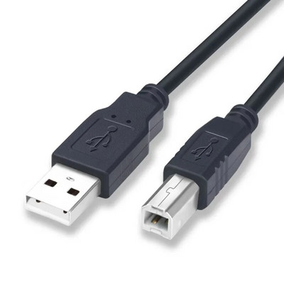 USB 2.0 кабел за данни на принтер, високоскоростен 2.0 A към B от мъжки към мъжки 1,5 м 1 м черен проводник за кабел за скенер, факс машина, принтер