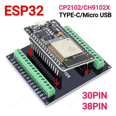 ESP32 išplėtimo plokštė MICRO USB sąsaja NodeMCU-32S Lua 38Pin Mažos energijos sąnaudos GPIO išplėtimo plokštė Su Bluetooth suderinama