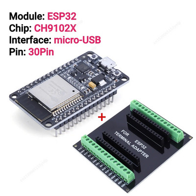 Πλακέτα επέκτασης ESP32 Διεπαφή MICRO USB NodeMCU-32S Lua 38Pin Χαμηλή κατανάλωση ενέργειας GPIO Επέκταση πλακέτα συμβατή με Bluetooth