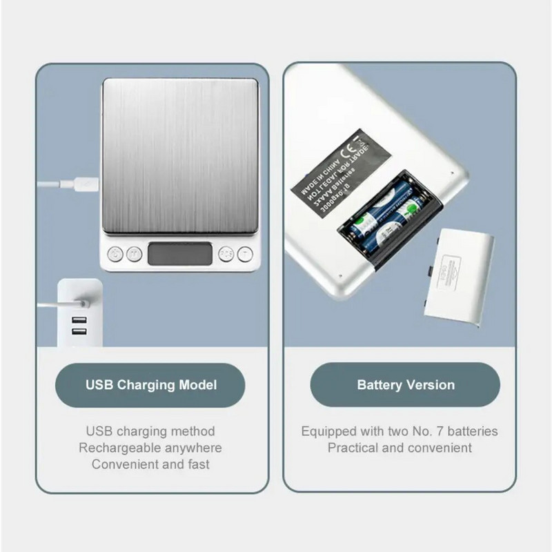 Skaitmeninės virtuvės svarstyklės Tikslios elektroninės svarstyklės kavai ir mažoms virtuvėms