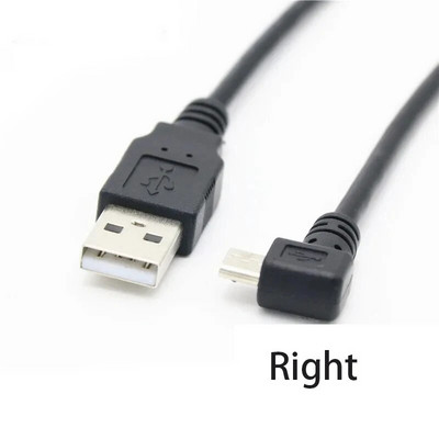 30 cm USB 2.0 A vyriškas į kairę 90 laipsnių kampu Mikro USB kabelis Laidas USB duomenų kabelio adapterio jungtis aukštyn/žemyn/kairėn/dešinėn