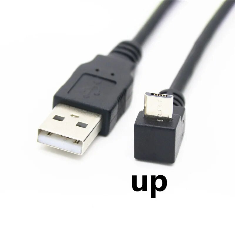 30 cm USB 2.0 A vyriškas į kairę 90 laipsnių kampu Mikro USB kabelis Laidas USB duomenų kabelio adapterio jungtis aukštyn/žemyn/kairėn/dešinėn