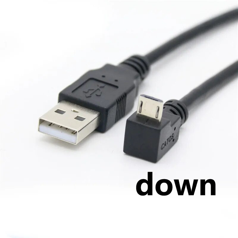 30 cm USB 2.0 A vyriškas į kairę 90 laipsnių kampu Mikro USB kabelis Laidas USB duomenų kabelio adapterio jungtis aukštyn/žemyn/kairėn/dešinėn