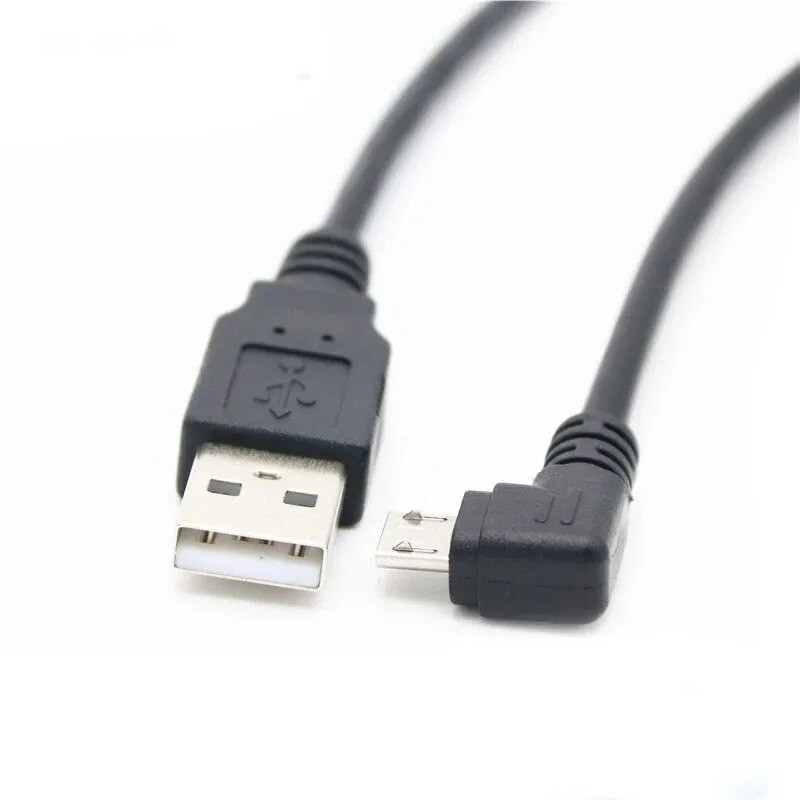 30 cm USB 2.0 A vyriškas į kairę 90 laipsnių kampu Mikro USB kabelis Laidas USB duomenų kabelio adapterio jungtis aukštyn/žemyn/kairėn/dešinėn