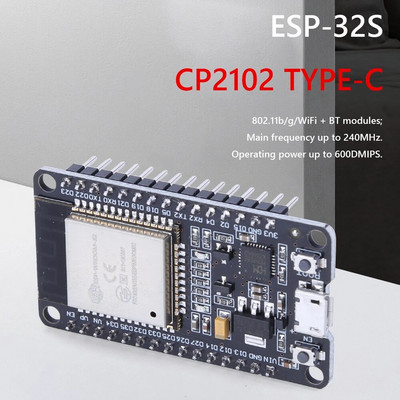 ESP32 maitinimo plokštės C tipo modulis MICRO USB 30Pin ESP-WROOM-32 ESP32-DevKitC-32 grafinio programavimo GPIO paskirstymo plokštė