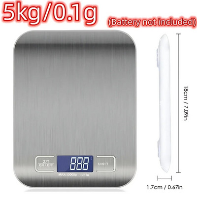 5kg/10kg nerūdijančio plieno elektroninės svarstyklės virtuvės svarstyklės buitinės maisto vaisių užkandžių svėrimo kepimo įrankis