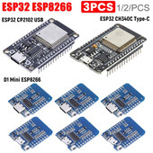 ESP32 WROOM-32/D1 Mini ESP8266 plėtros plokštė D1 Mini NodeMcu Lua WIFI Micro Type C ESP32S WiFi+Bluetooth modulis, skirtas Arduino
