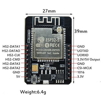 Модул на камерата 5v Wifi + модул Ov2640 Esp32-cam за платка за разработка на Arduino Esp32