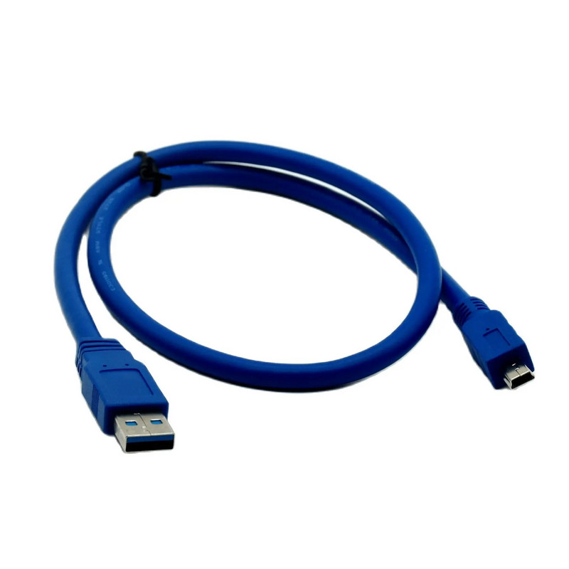 USB 3.0 A kištukinis ir mini 10 kontaktų B ilgintuvo laidas, skirtas planšetiniams kompiuteriams vaizdo kameroms HUB HDD jungtis 0,3M 0,6M 1M 1,5M 3M 5M
