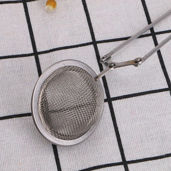 Мрежеста цедка топка насипни листа чай инфузер неръждаема стомана сигурно заключване