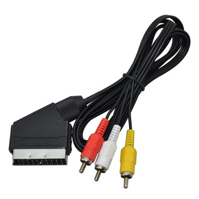 1.8m AV SCART Audio Video Cable TV Lead for NES FOR NES RGB SCART CABLE Plug Brand New RCA Video Cable for NES for FC
