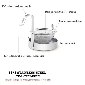 Цедка за чай ABHU с фина мрежа Свободен държач за чай с цедка Аксесоари за чай Настойка за чай или по-стръмна за чаша или чаша за чай