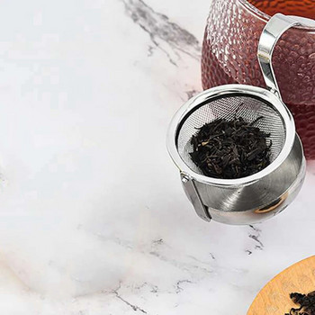 Цедка за чай ABHU с фина мрежа Свободен държач за чай с цедка Аксесоари за чай Настойка за чай или по-стръмна за чаша или чаша за чай