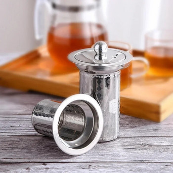 Нова цедка за чай от неръждаема стомана за многократна употреба Мрежеста кошница за запарване Насипни запарки за чаени листа Билков филтър за чаша Чайник Чайник S/M/L