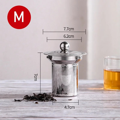 Naujas daugkartinio naudojimo nerūdijančio plieno arbatos sietelis tinklinio infuzinio maišelio krepšelis birių arbatos lapų infuzinės žolelių filtras puodeliui arbatinuko arbatos indai S/M/L