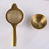 1 rinkinys nerūdijančio plieno tinklelio arbatos infuzatorius metalinis puodelis sietelis birių lapų filtras su rankena Virtuvės įrankis arbatinuko infuzatorius