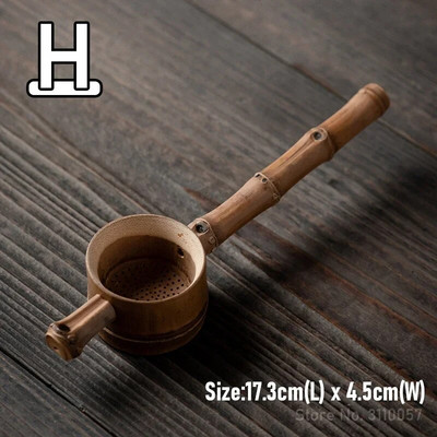 Infuzoare de ceai din bambus din ratan Ustensile pentru ceremonie a ceaiului Strectoare pentru ceai cu mâner lung Accesorii pentru pâlnie Decor pentru masă Veselă de ceai Instrument de bucătărie