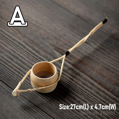 Infuzoare de ceai din bambus din ratan Ustensile pentru ceremonie a ceaiului Strectoare pentru ceai cu mâner lung Accesorii pentru pâlnie Decor pentru masă Veselă de ceai Instrument de bucătărie