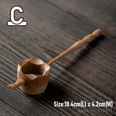 Infuzoare de ceai din bambus din ratan Ustensile pentru ceremonie a ceaiului Strectoare pentru ceai cu mâner lung Accesorii pentru pâlnie Decor pentru masă Veselă de ceai Instrument de bucătărie